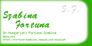 szabina fortuna business card